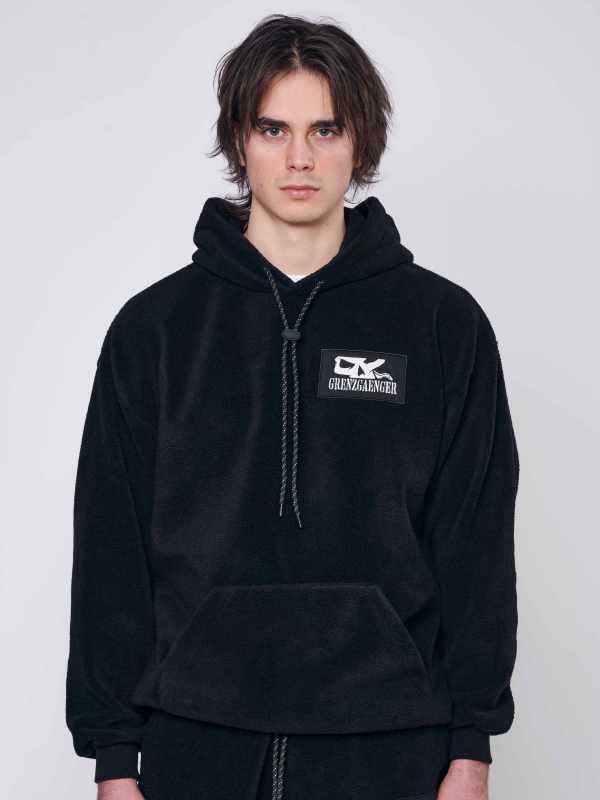 Sherpa Hoodie Black Hoodies Sweater Men GRENZGAENGER Shop