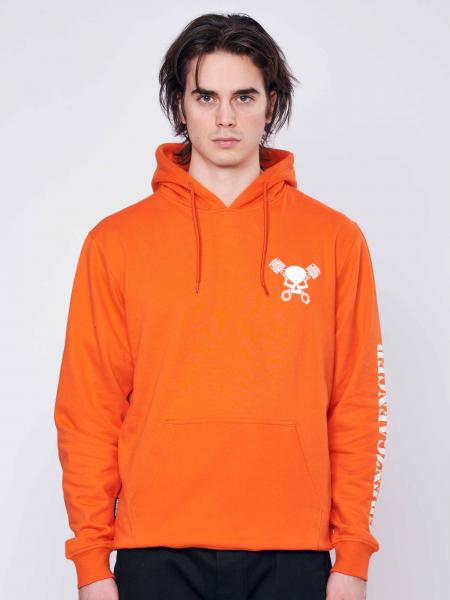 Skull Hoodie Men fire orange