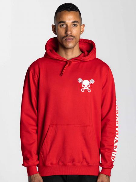 Skull Hoodie Men risky red