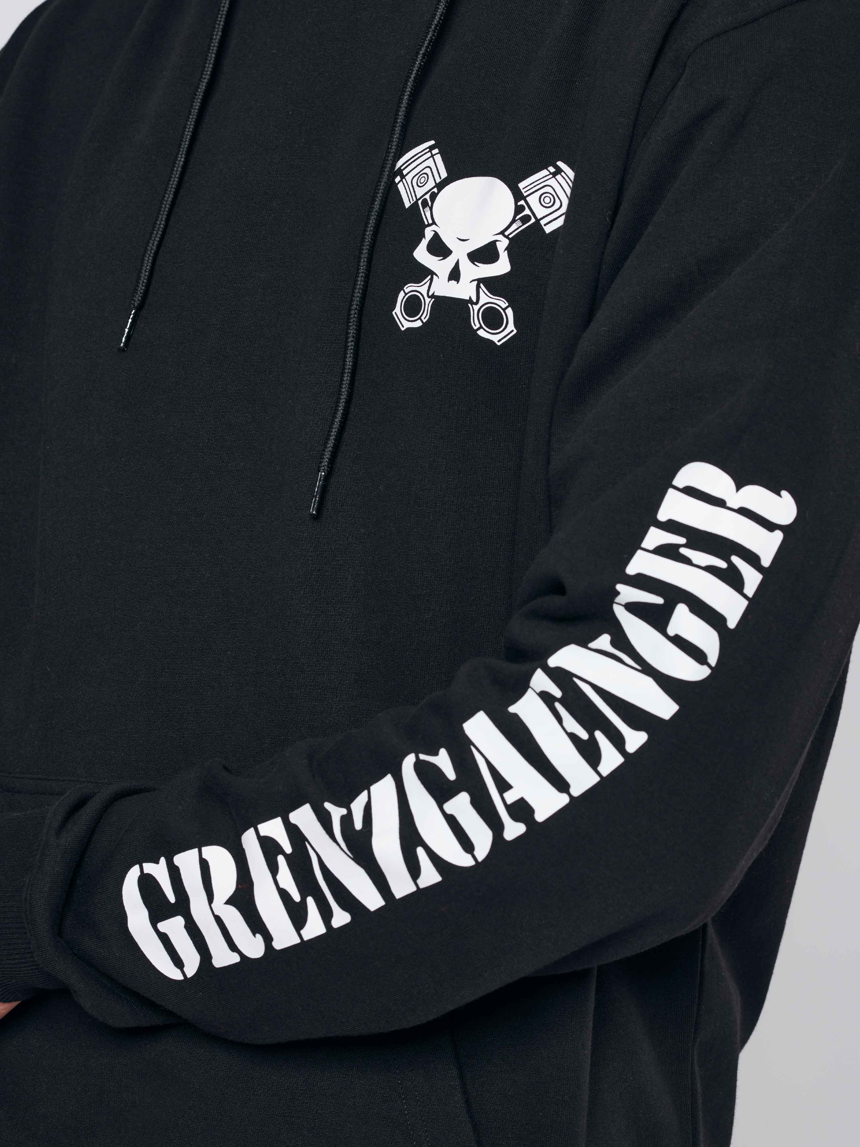 Black and fashion white skull hoodie