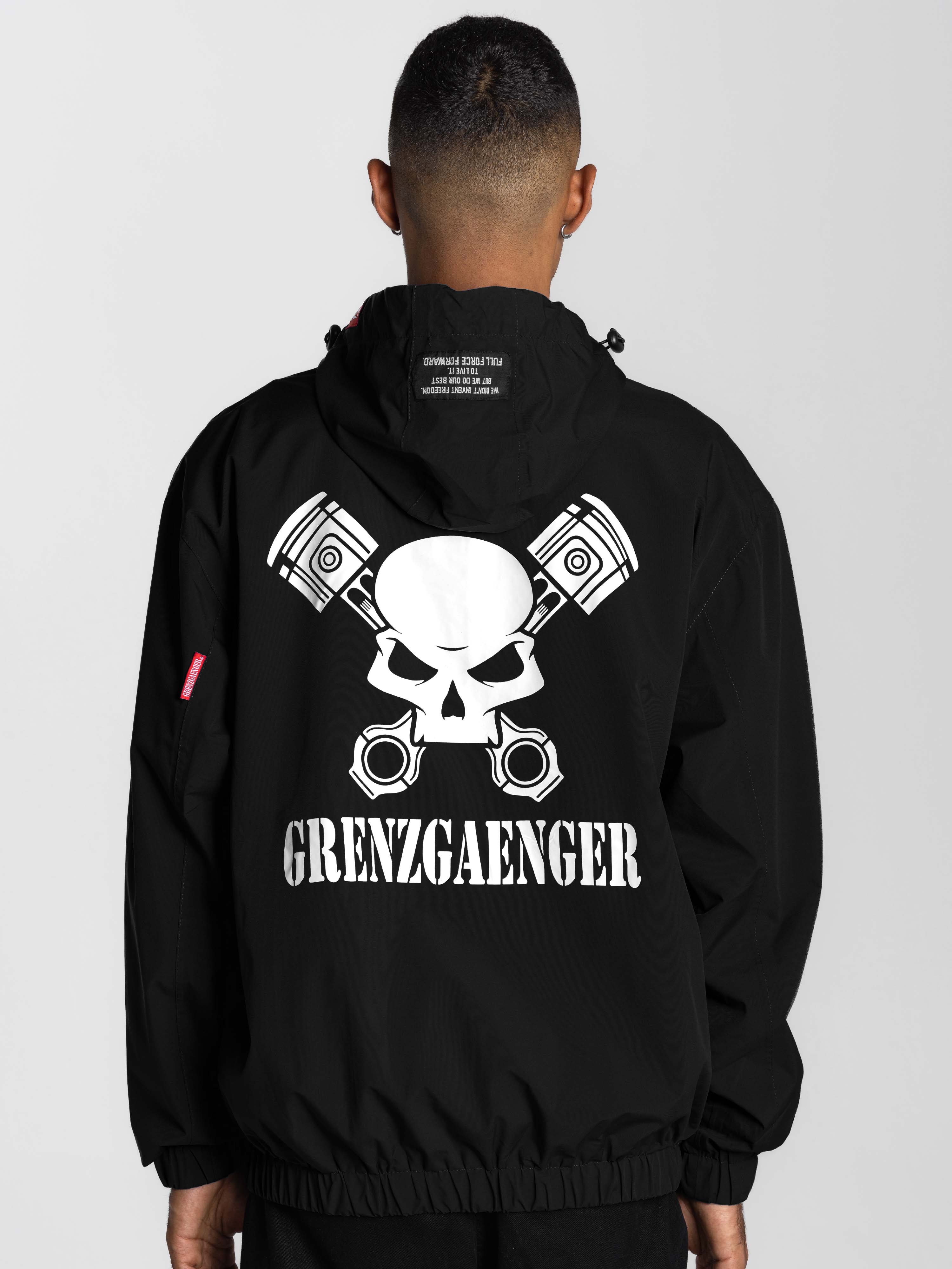 Skull Windbreaker deep black | Jacken | Men | GRENZGAENGER Shop